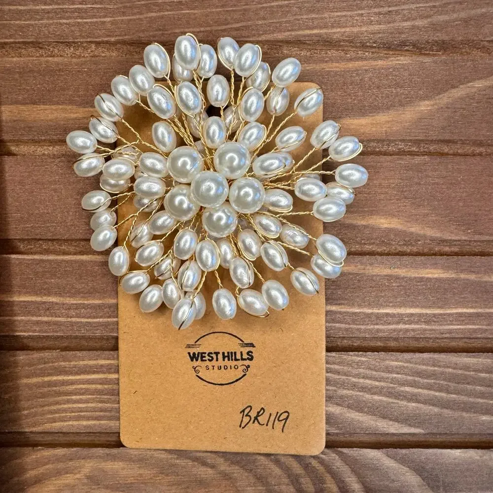 Flower Burst White Flower Pin Jewelry Brooch Fashion Jewelry FAST SHIP